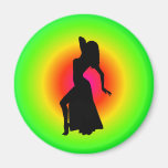 Bellydance Diva Pose Starburst Bagnet Fridge Magnet