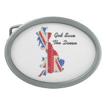 Belt Buckle UK Flag God Save The Queen