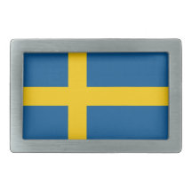 Belt Buckle with Flag of Sweden