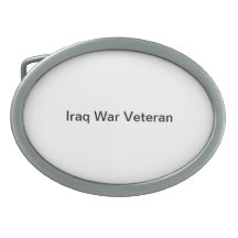 belt buckle with "Iraq War Veteran"