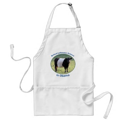Belted Galloways Believe in Obama Apron by hcimmt