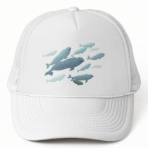 Beluga Whale Baseball Cap & Blue Beluga Gifts Mesh Hat