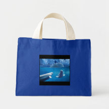 beluga whales tote bags