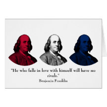 Ben Franklin and Quote -- Red, White, and Blue Cards