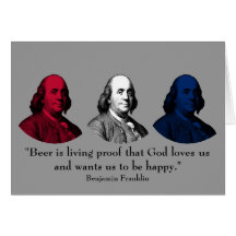 Ben Franklin and Quote -- Red, White, and Blue Card