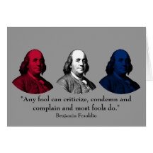 Ben Franklin and Quote -- Red, White, and Blue Cards