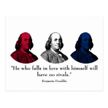 Ben Franklin and Quote -- Red, White, and Blue Post Cards