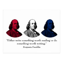 Ben Franklin and Quote -- Red, White, and Blue Postcard