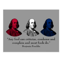 Ben Franklin and Quote -- Red, White, and Blue Post Card