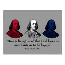 Ben Franklin and Quote -- Red, White, and Blue Post Card