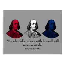 Ben Franklin and Quote -- Red, White, and Blue Postcards