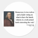 Ben Franklin Quote 2b Round Stickers