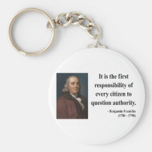 Ben Franklin Quote 3b Keychain