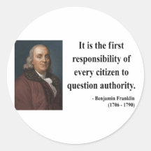 Ben Franklin Quote 3b Round Stickers