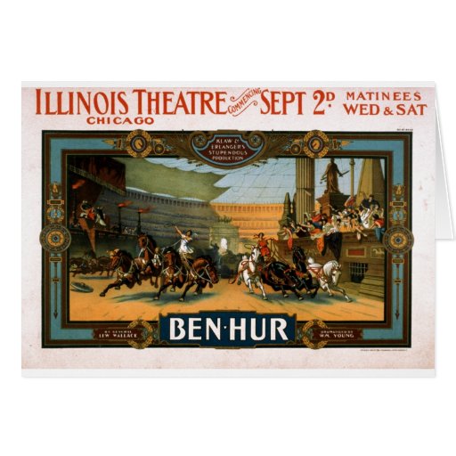 Ben Hur - Broadway Play Poster Card