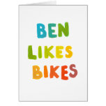 Ben Likes Bikes fun colourful name word art gifts
