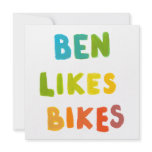 Ben Likes Bikes fun colourful name word art gifts