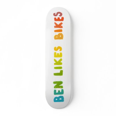 Ben Likes Bikes fun colourful name word art gifts by WordsRPower