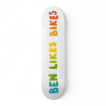 Ben Likes Bikes fun colourful name word art gifts skateboards