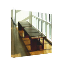 Bench In A Museum Canvas Prints
