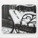 Bench in the Snow Mouse Pads