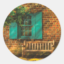 Bench - Please have a seat Round Stickers