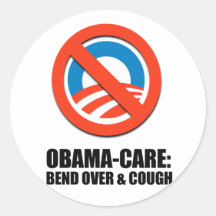 Bend over and cough round stickers