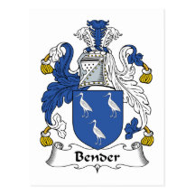 Bender Family Crest Postcards