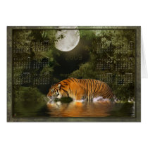 Bengal Tiger (2) - Month at a Glance 2009 calendar Greeting Card