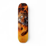 Bengal-Tiger-Jumping-Flames Skate Decks
