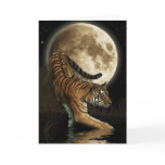 Bengal TIGER & Moon Animal Rights Poem Card