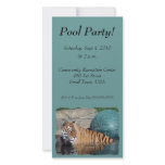 Bengal Tiger Pool Party Invite Photo Card photo cards