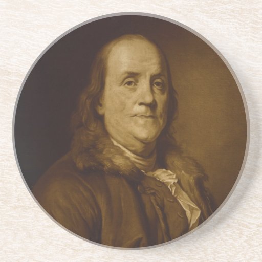Benjamin Franklin Head and Shoulders Portrait Beverage Coaster