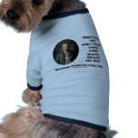 Benjamin Franklin Healthy Wealthy Wise Quote Doggie Tee Shirt