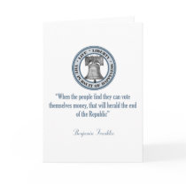 Benjamin Franklin Quote (Money) Cards