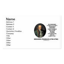 Benjamin Franklin Reasonable Creature Find Reason Business Card
