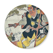 Benkei and a child by Nishimura,Shigenaga Fridge Magnet