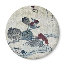 Benkei crab and camellia by Katsushika, Taito II Refrigerator Magnet