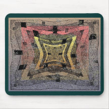 Bent Squares Pink Yellow Mouse Mats