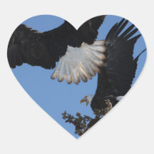 BEOAT Bald Eagles on a Treetop Heart Stickers