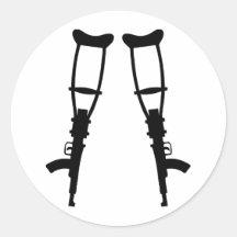 Béquilles de mitrailleuse - paix de guerre de fin autocollants