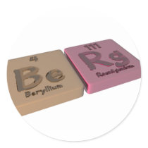 Berg as Be Beryllium and Rg Roentgenium Sticker
