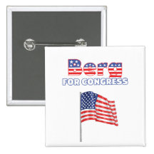 Berg for Congress Patriotic American Flag Pinback Button