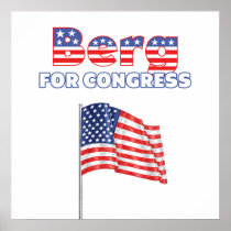 Berg for Congress Patriotic American Flag Poster