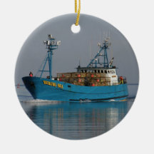 Bering Sea, Crab Boat in Dutch Harbour, AK Christmas Ornament