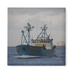 Bering Sea, Crab Boat in Dutch Harbour, Alaska magnets