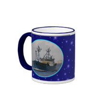 Bering Sea, Crab Boat in Dutch Harbour, Alaska Coffee Mug