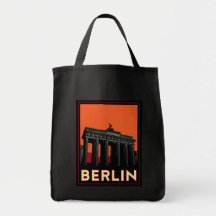 berlin germany oktoberfest art deco retro travel tote bag