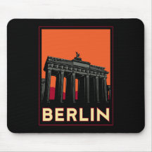 berlin germany oktoberfest art deco retro travel mouse pad