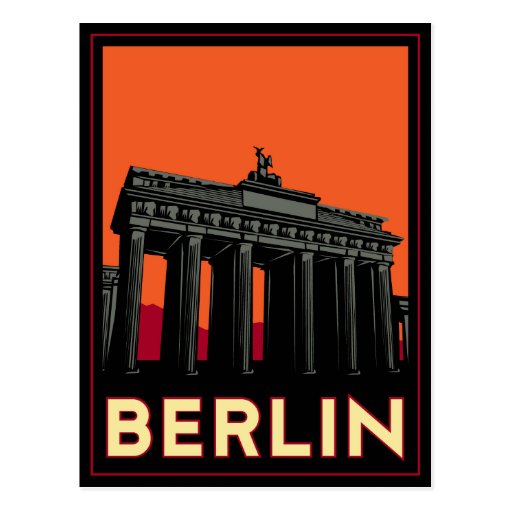 berlin germany oktoberfest art deco retro travel postcard